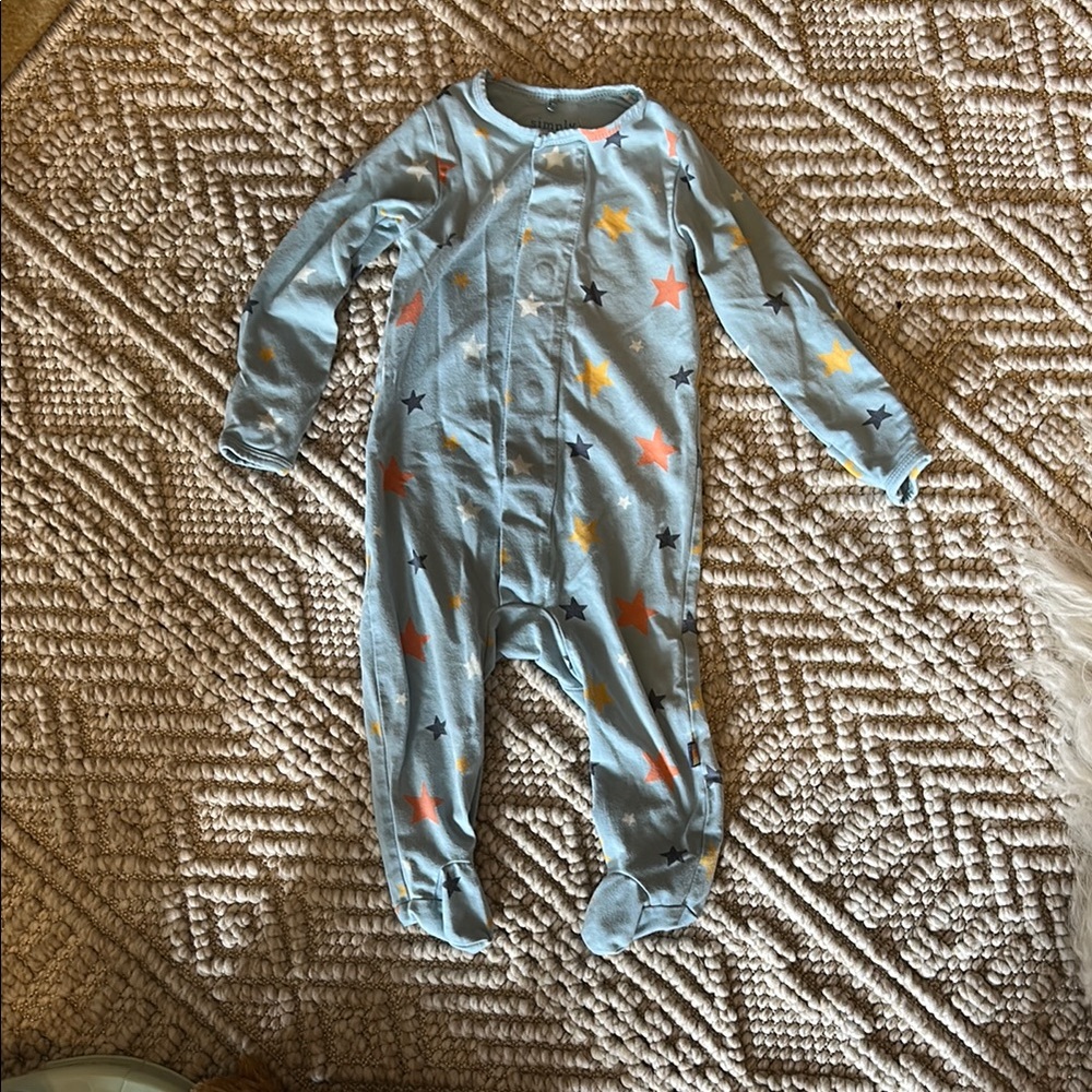 Magnetic Me Blue Star Pattern Footie Pajama 3-6M
